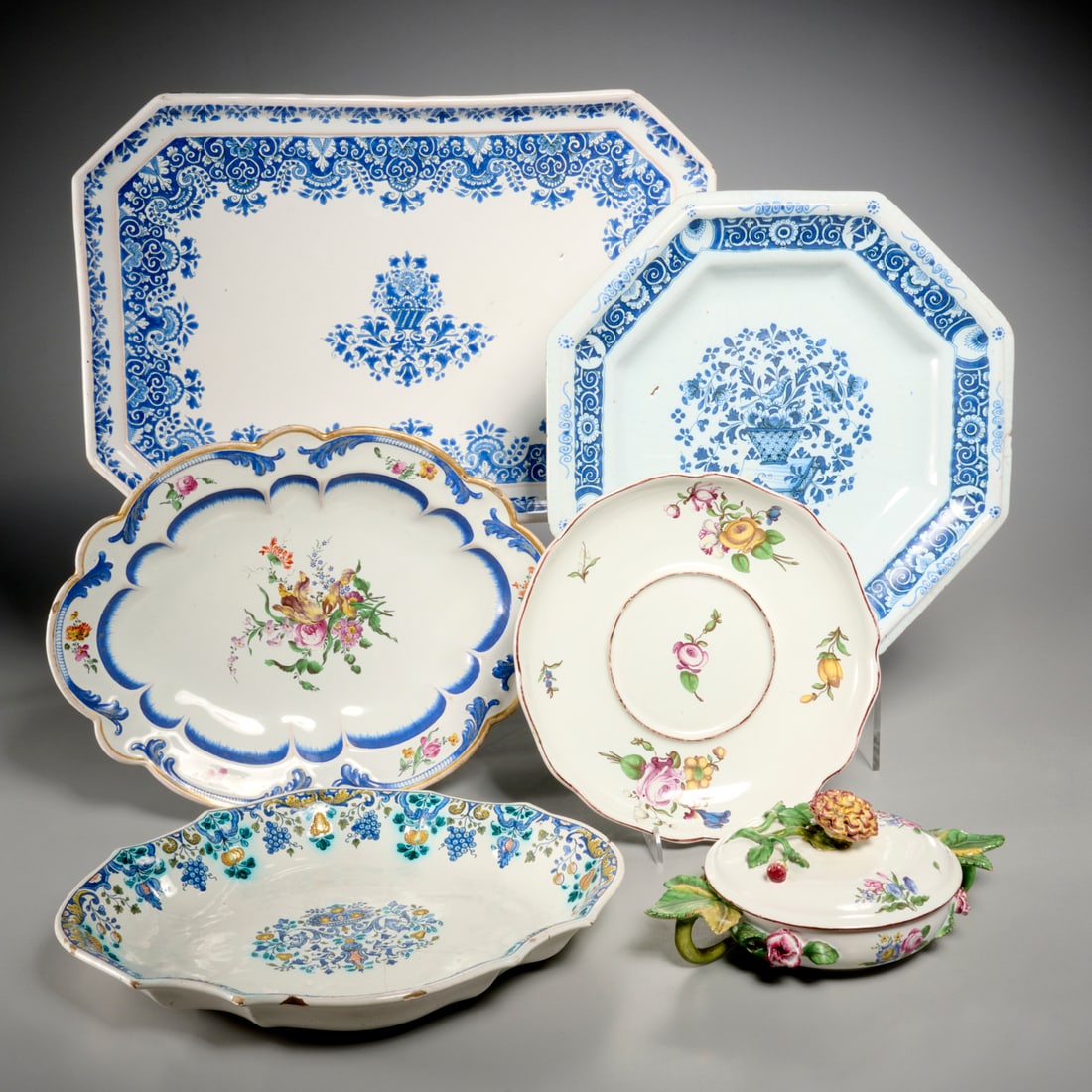 Paul Antoine Hannong faience group, ex museum (1 of 8)