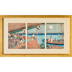 Utagawa Kunisada, woodblock triptych