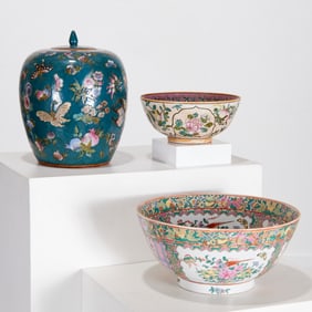 (3) Chinese polychrome decorated porcelains