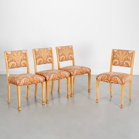 Set (4) Swedish Grace blonde wood side chairs