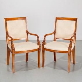Pair Empire style fauteuils by Century
