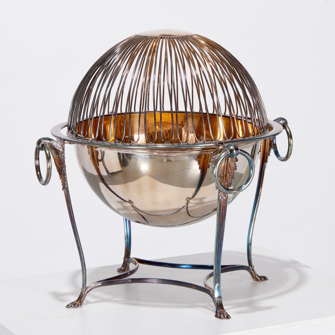 Sheffield silver plate muffin warmer, ex museum (1 of 6)