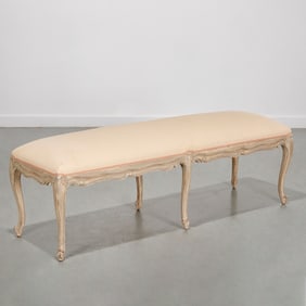 Long Louis XV style painted bench