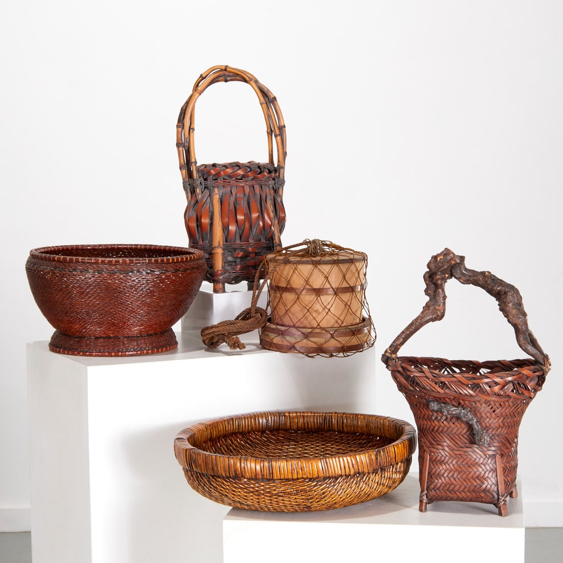 (5) Antique Japanese Ikebana & utility baskets (1 of 5)