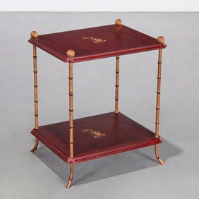 Maison Bagues style red japanned side table