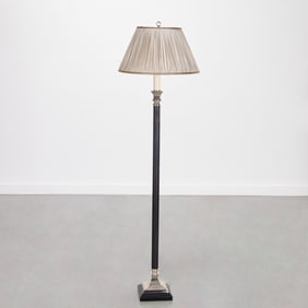 Empire style black fluted column floor lamp