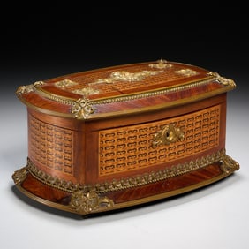 Nice Tunbridge Ware bronze mounted box