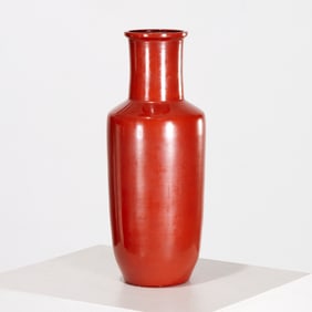 Chinese monochrome porcelain rouleau vase