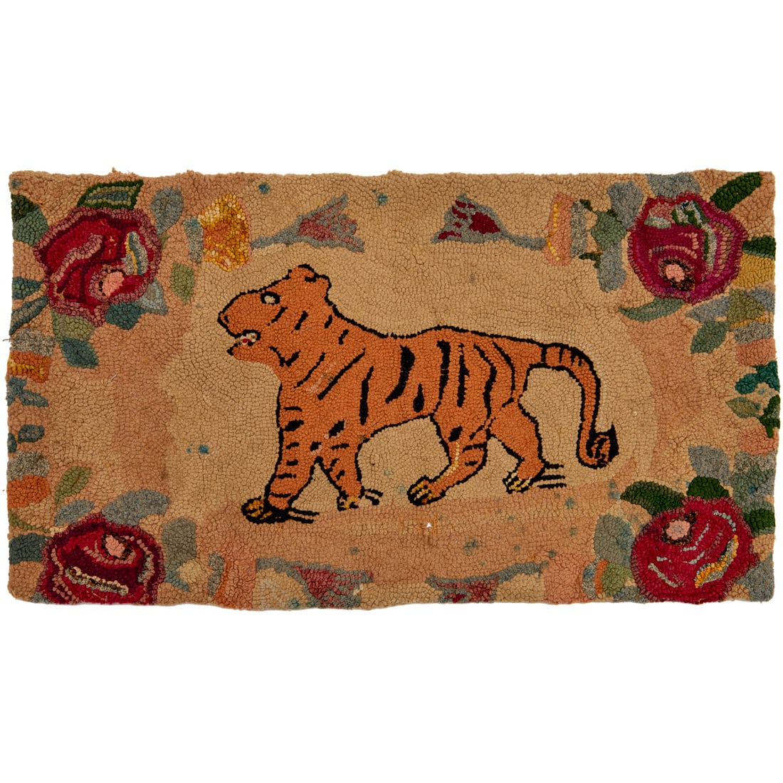 Antique hooked tiger mat (1 of 5)