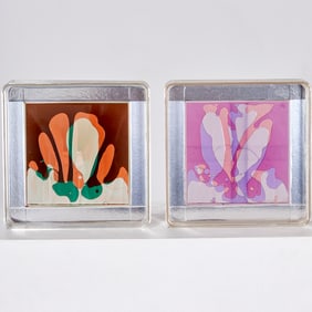 (2) Vintage Artek liquid motion Op Art sculptures
