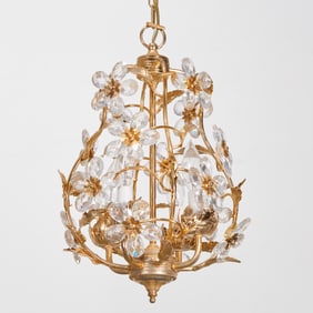 Vintage caged rose bush chandelier