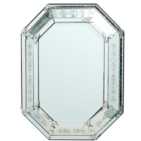 Octagonal Venetian style wall mirror