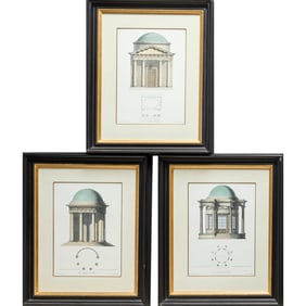Edward Rooker, (3) architectural prints