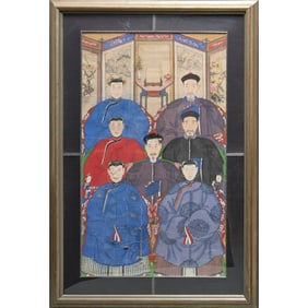 Chinese School, large ancestral portrait painting