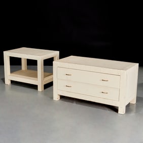 Bielecky style chest and table, ex Barbara Walters