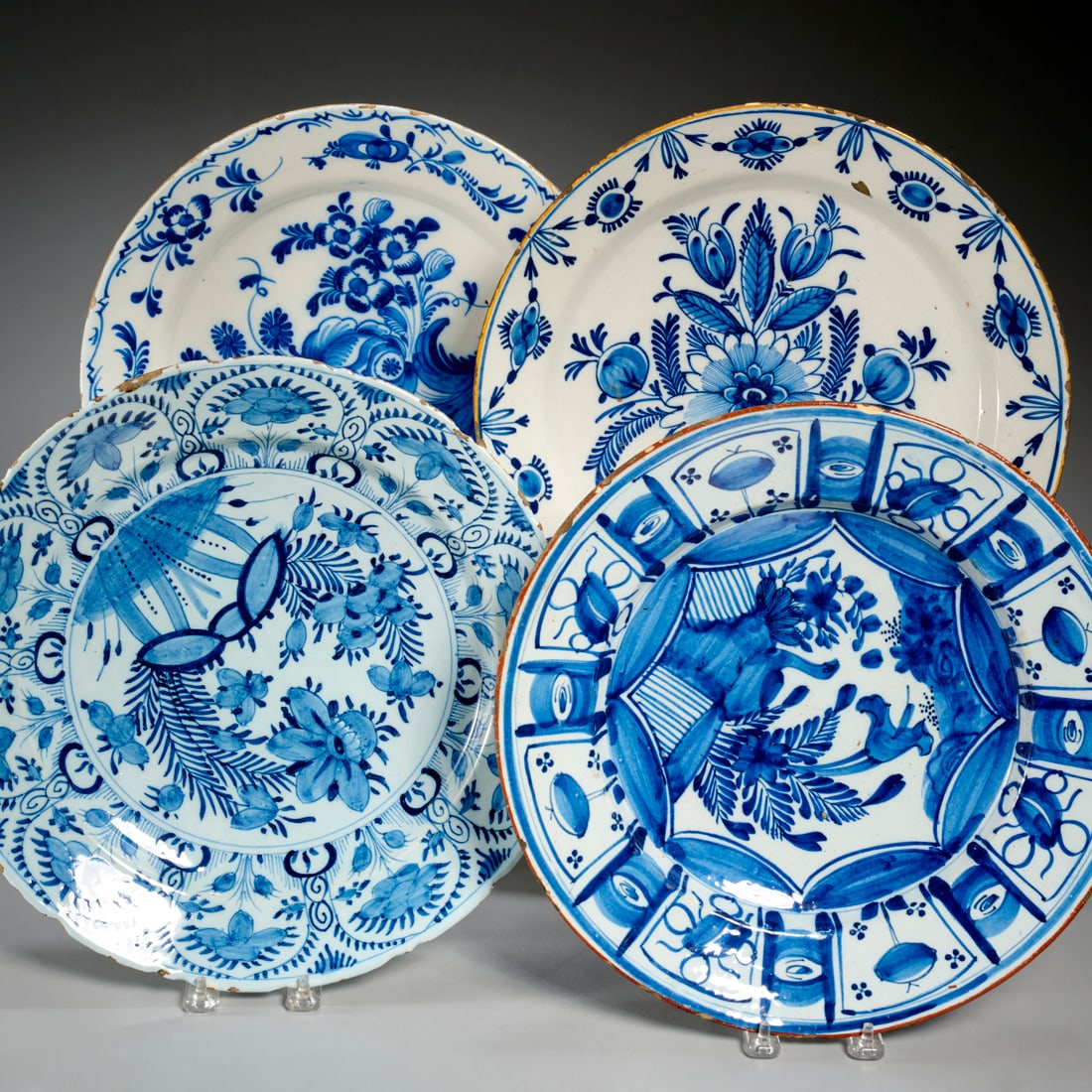 (4) Delft pottery chargers, ex museum (1 of 8)