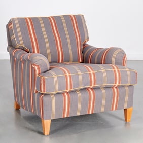 Custom upholstered English arm club chair