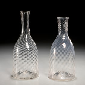 (2) Antique Norwegian glass bottles