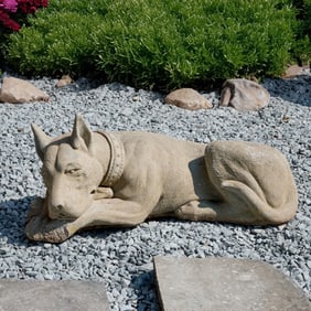 Cast concrete Mastiff garden statue