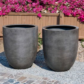 Pair large Contemporary fiberglass planters