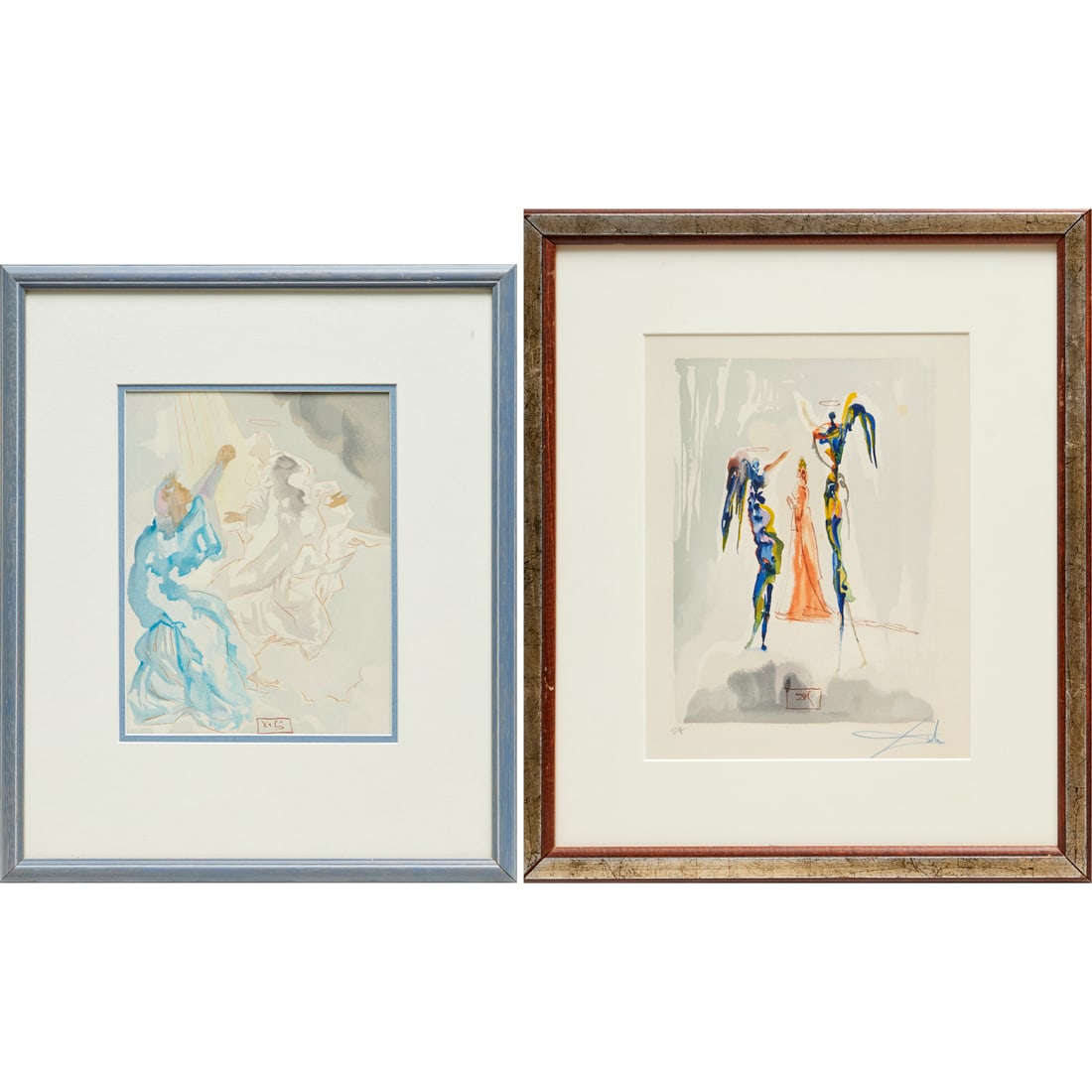 Salvador Dali, (2) Divine Comedy woodblock prints (1 of 12)