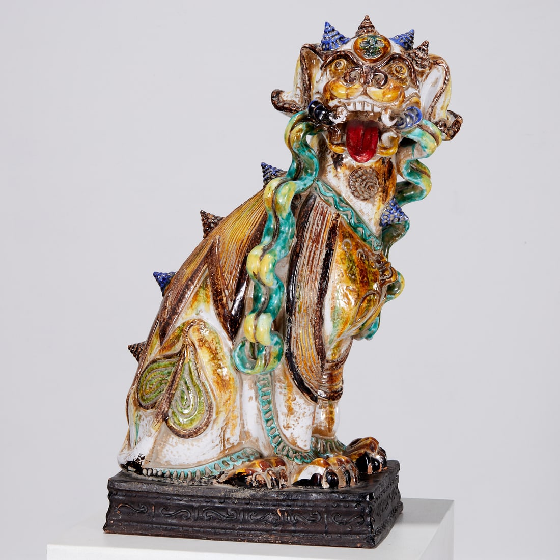 Large glazed ceramic Buddhist Lion (1 of 7)