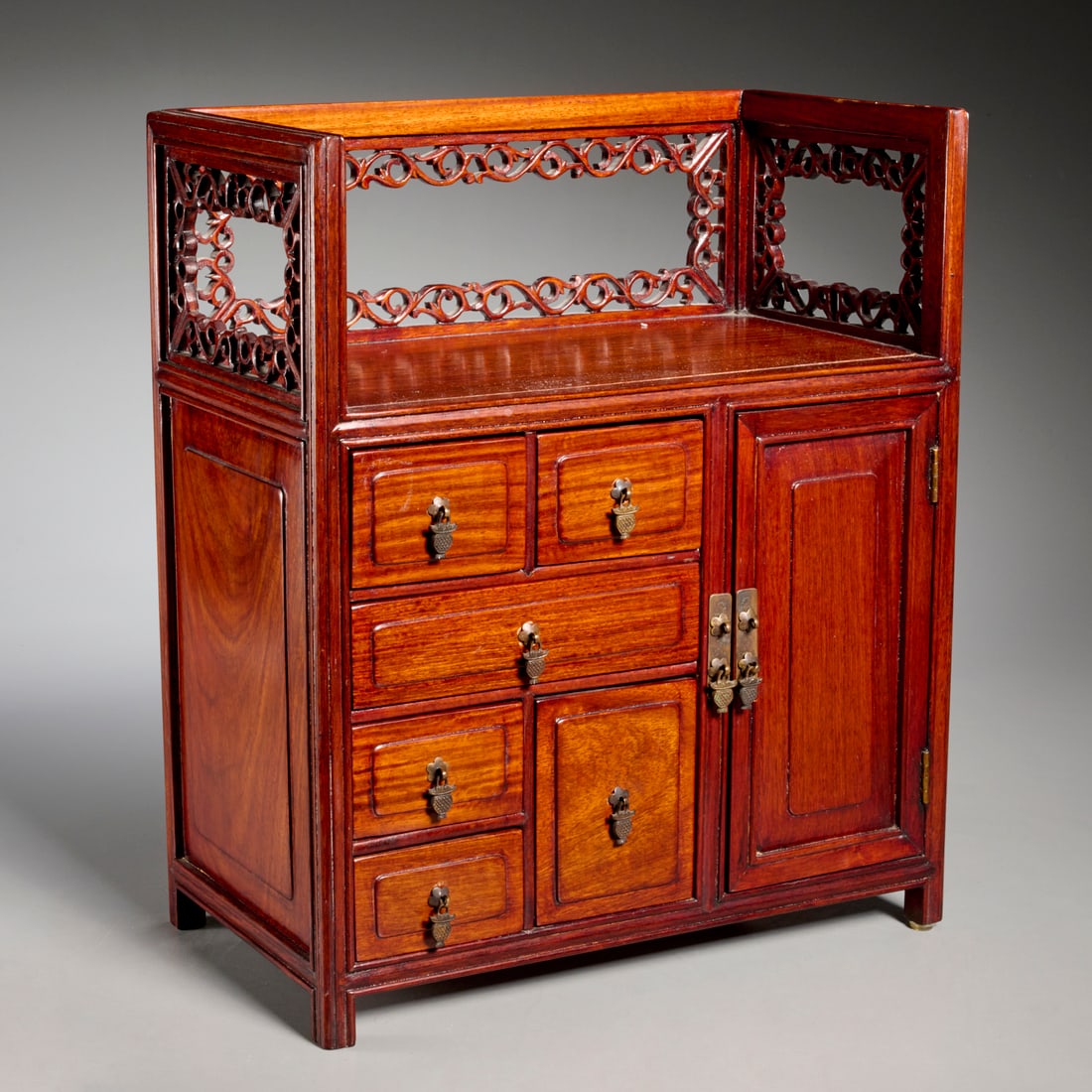 Chinese hardwood tabletop cabinet (1 of 7)