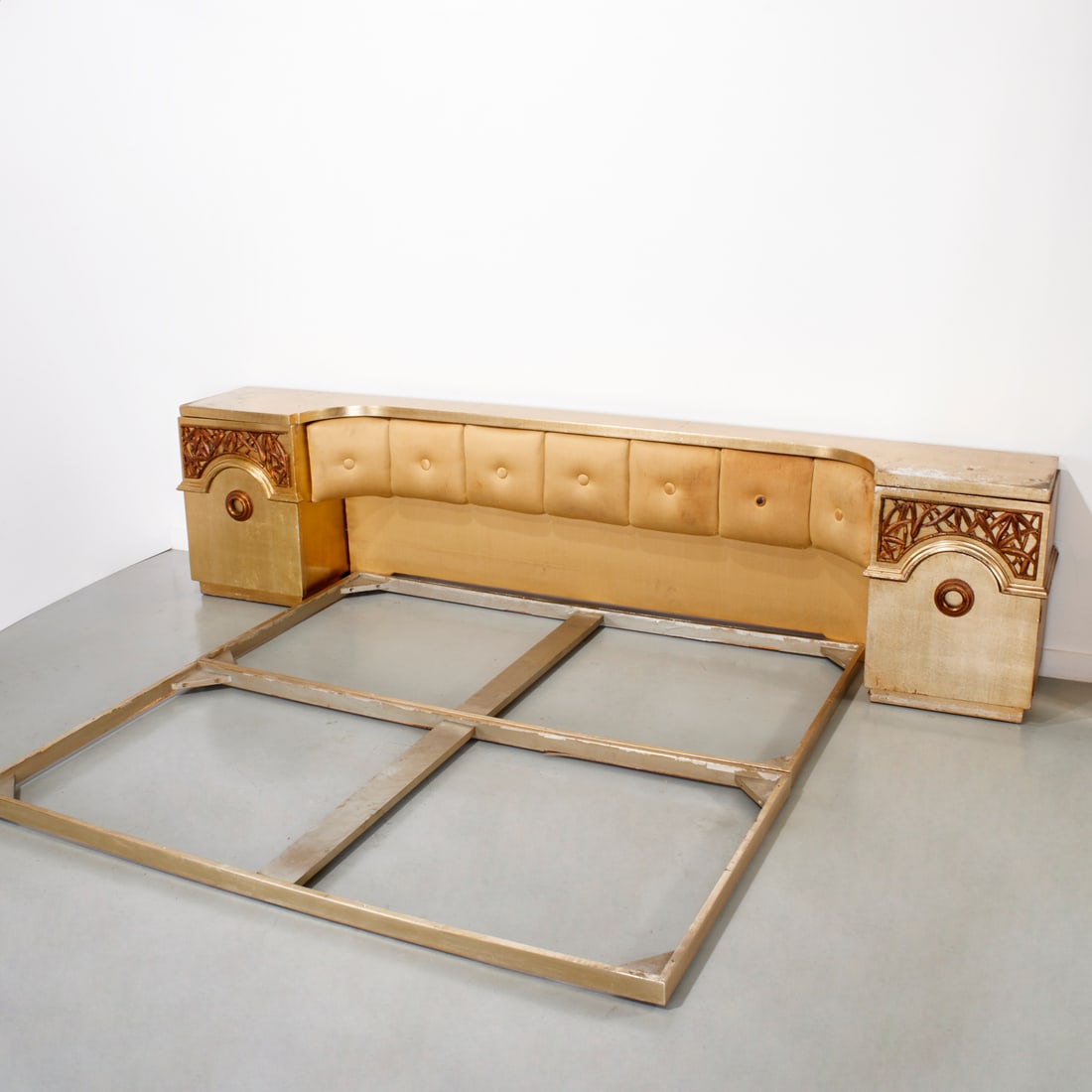 James Mont gilt and silvered king size bed (1 of 8)