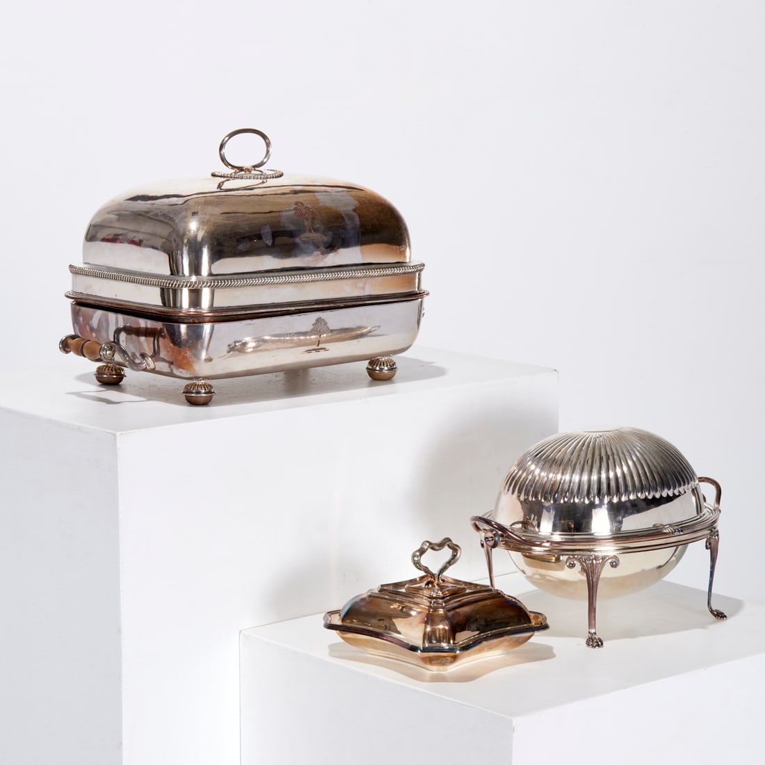 Old Sheffield plate serving dishes, ex museum (1 of 8)