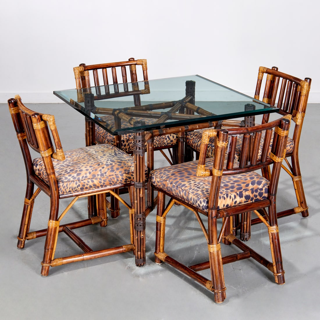 McGuire style bamboo table and chair set (1 of 9)