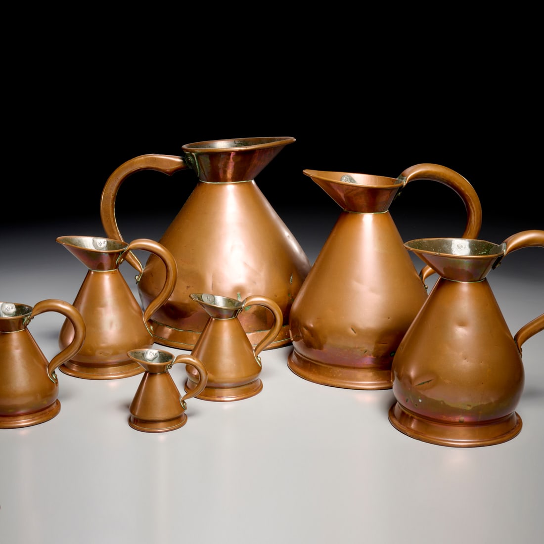 (7) George III copper ale measures (1 of 10)