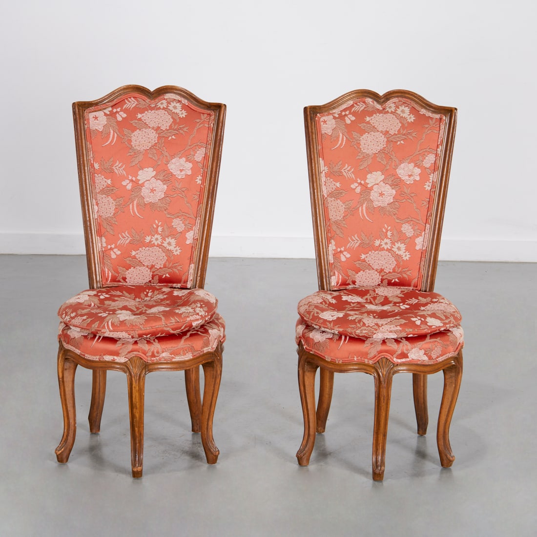 Pair Louis XV style five-legged slipper chairs (1 of 6)