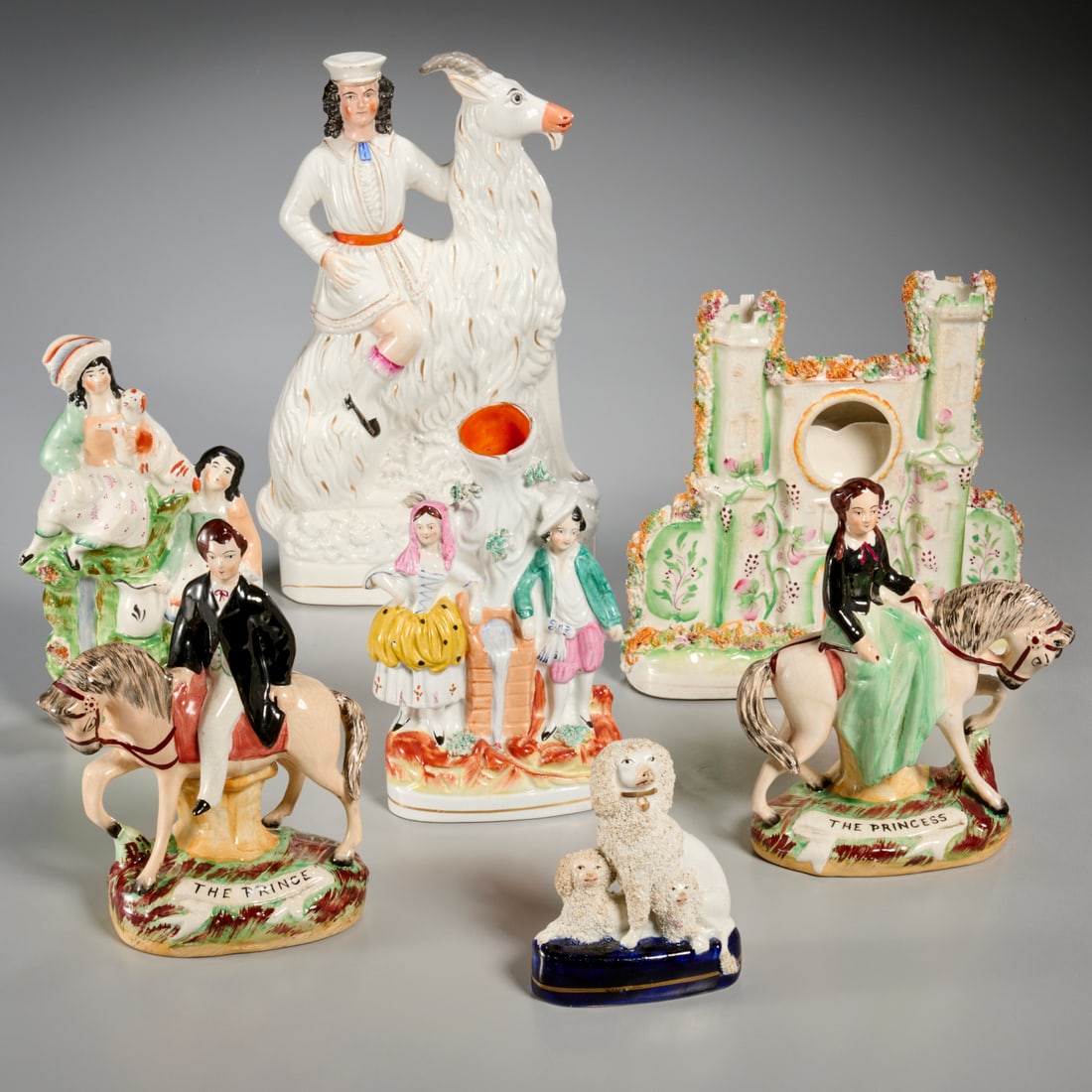 Group (7) Staffordshire figures, ex museum (1 of 9)