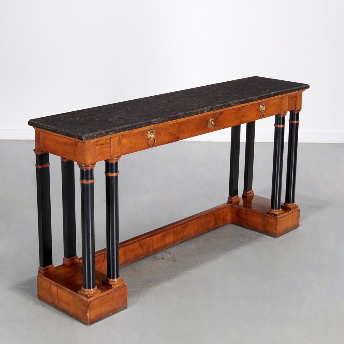 Empire style parcel ebonized console table (1 of 7)