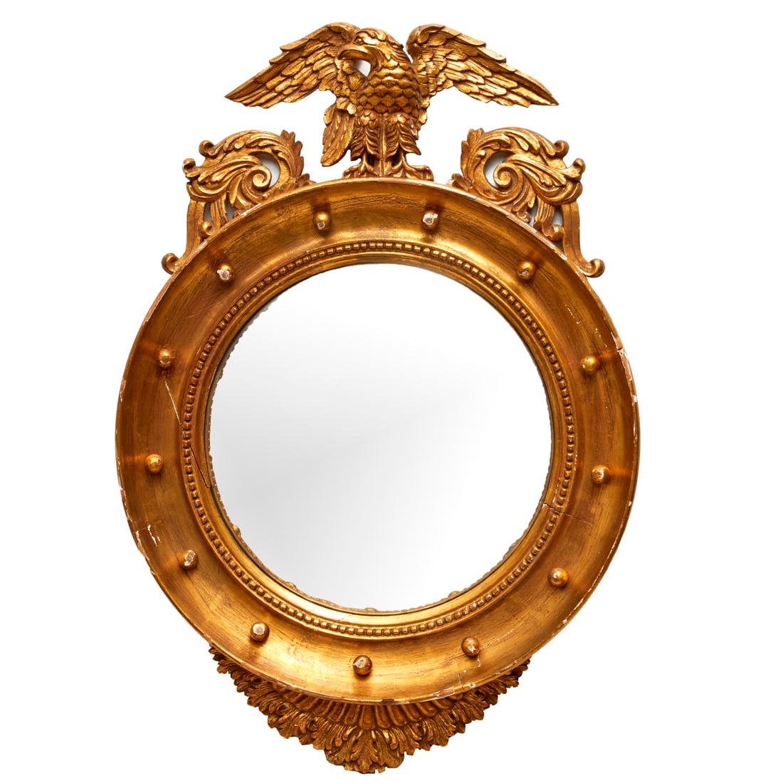 Federal style giltwood convex mirror (1 of 7)