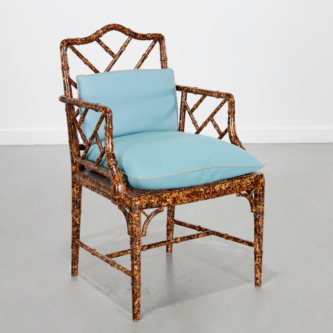 Chinese Chippendale style faux bamboo armchair (1 of 8)