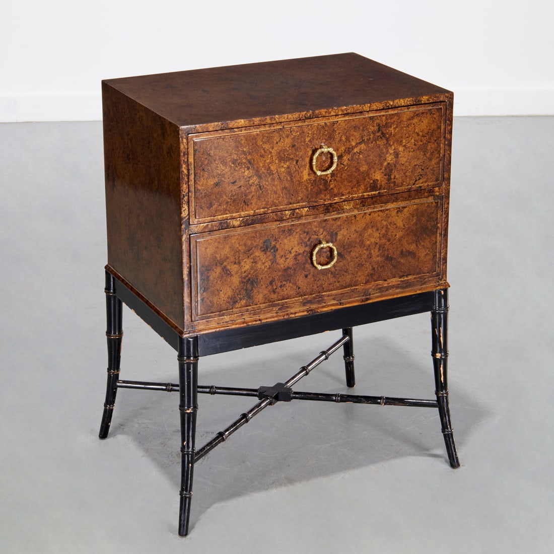 Designer faux tortoise lacquer chest (1 of 6)