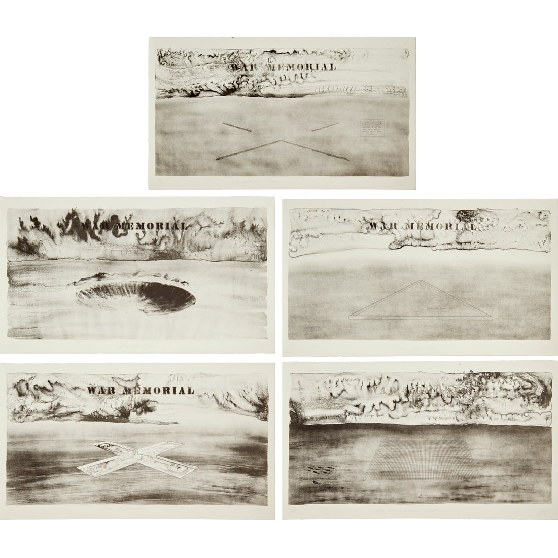 Robert Morris, set of (5) lithographs, 1970 (1 of 9)