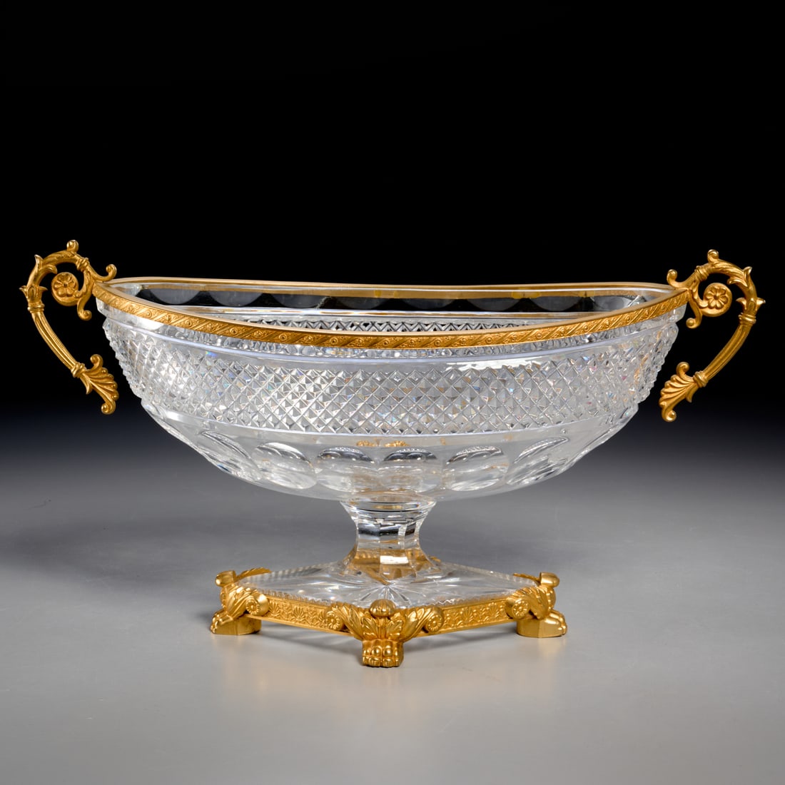 Baccarat style gilt metal, cut crystal centerpiece (1 of 6)