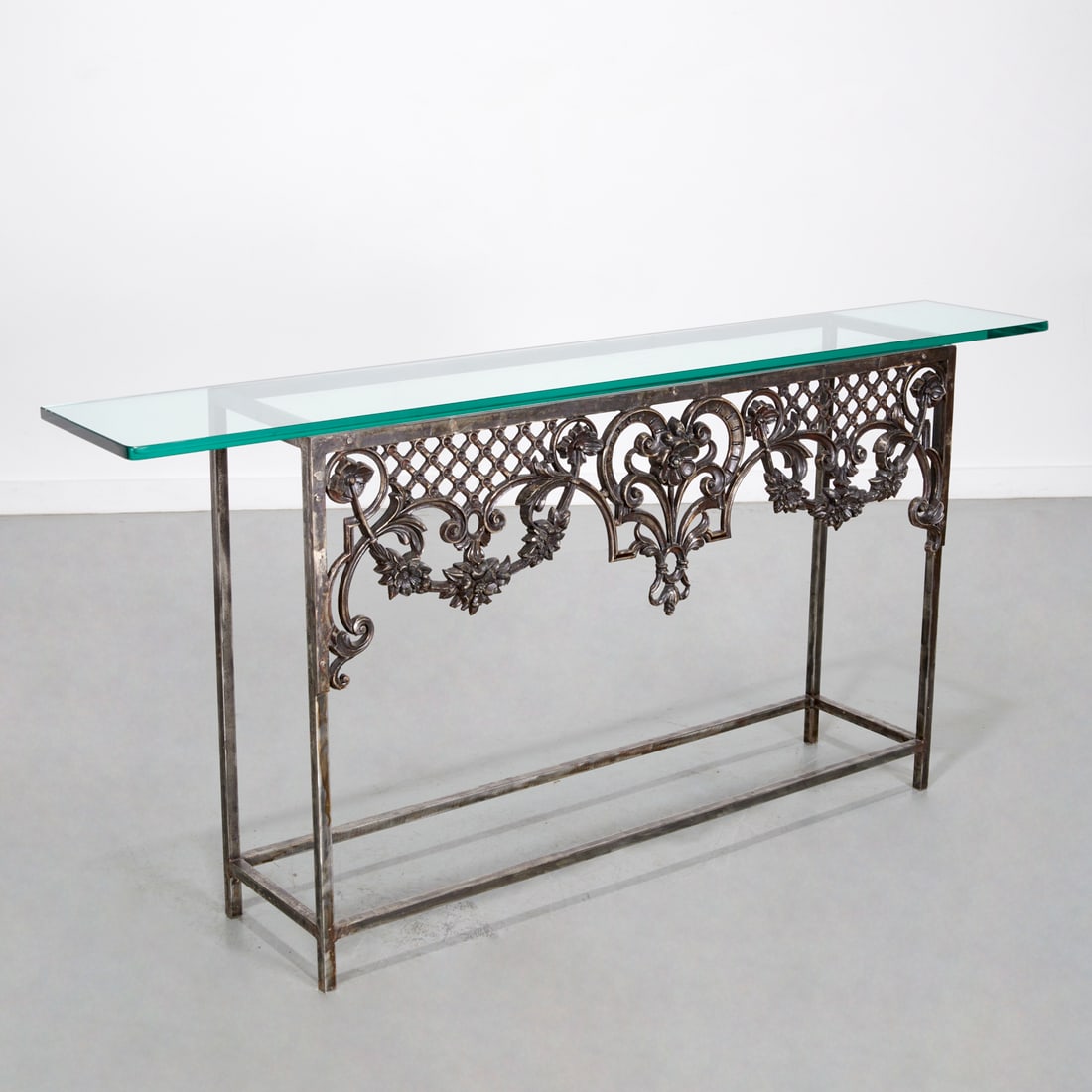 Cast Iron and glass console table (1 of 6)
