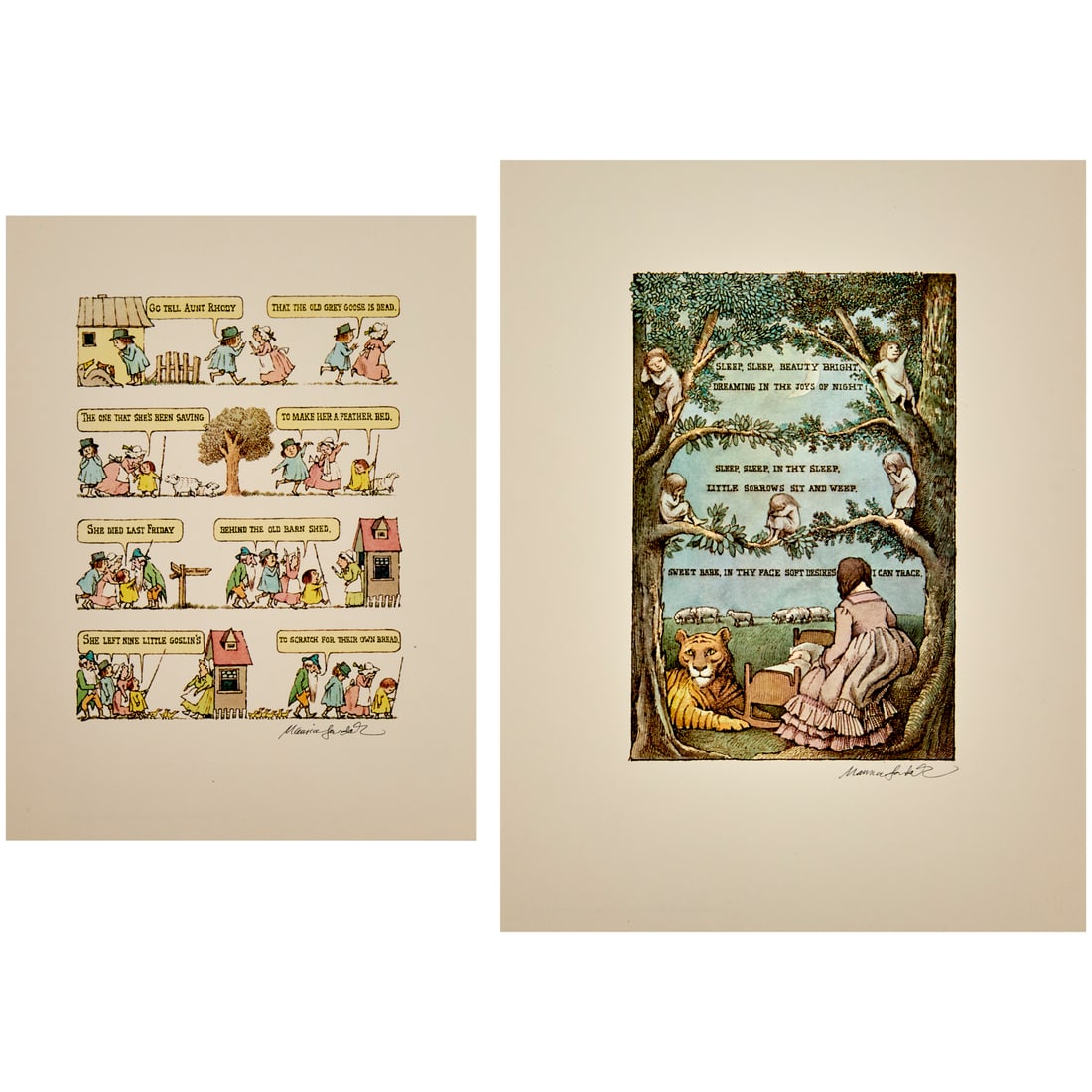 Maurice Sendak, (2) signed Lullabies prints (1 of 9)