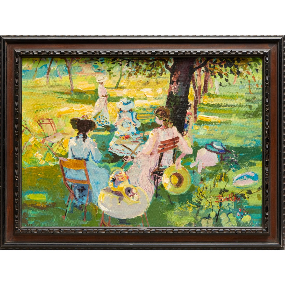 Impressionist School, oil on burlap, signed (1 of 7)