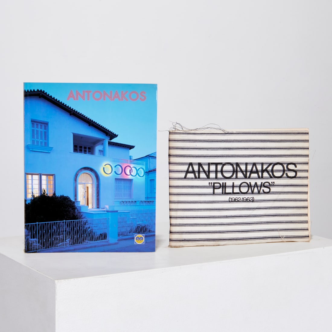 Stephen Antonakos, (2) catalogues, one signed: Stephen Antonakos, (2) catalogues, one signed, Antonakos: The House, Petros and Marika Kydoniefs Foundation, 2004, in Greek and English, with artist's card laid in inscribed "All best from Stephen", 1