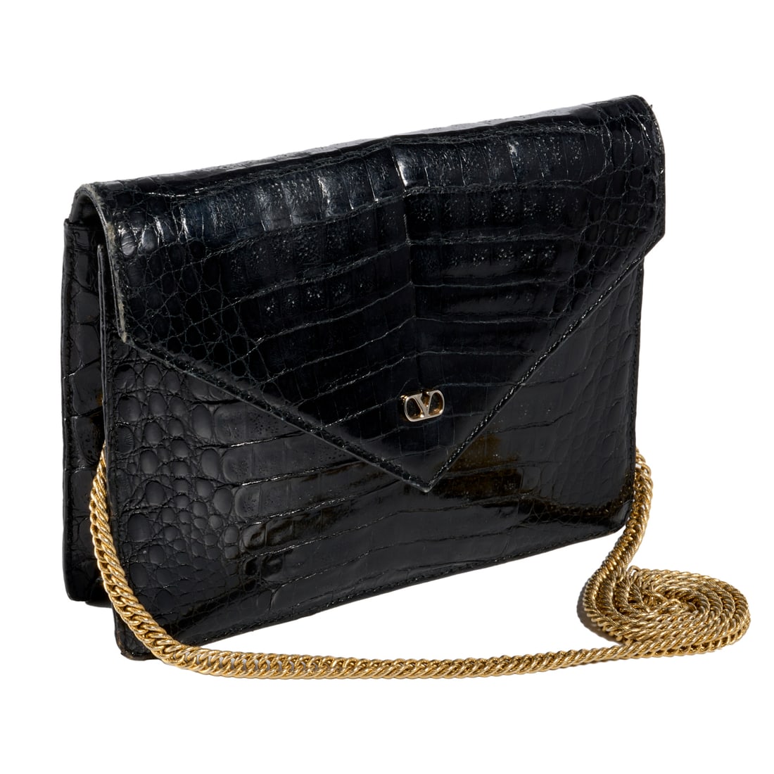 Valentino Garavani black crocodile handbag (1 of 8)
