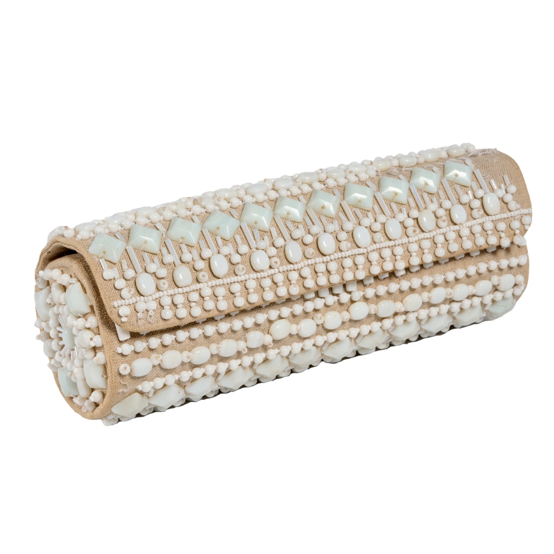 Oscar de la Renta linen embellished clutch (1 of 10)