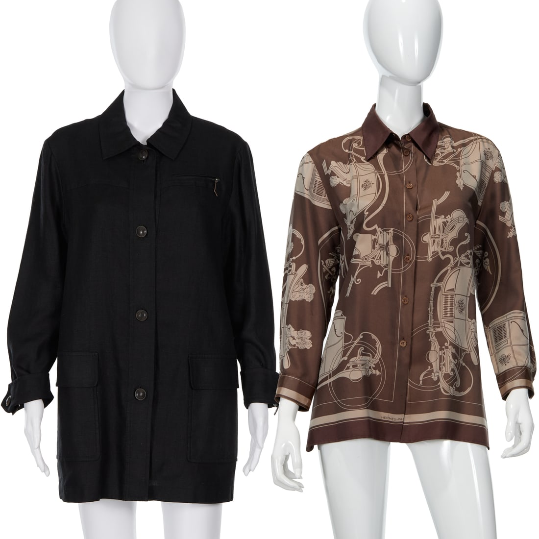 Vintage Hermes Paris linen jacket & blouse (1 of 14)