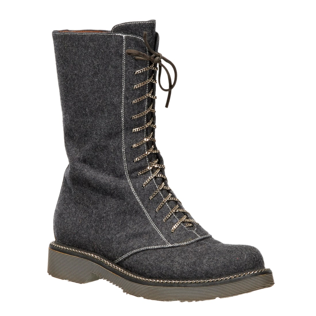 Giorgio Armani gray flannel lace up boots (1 of 8)