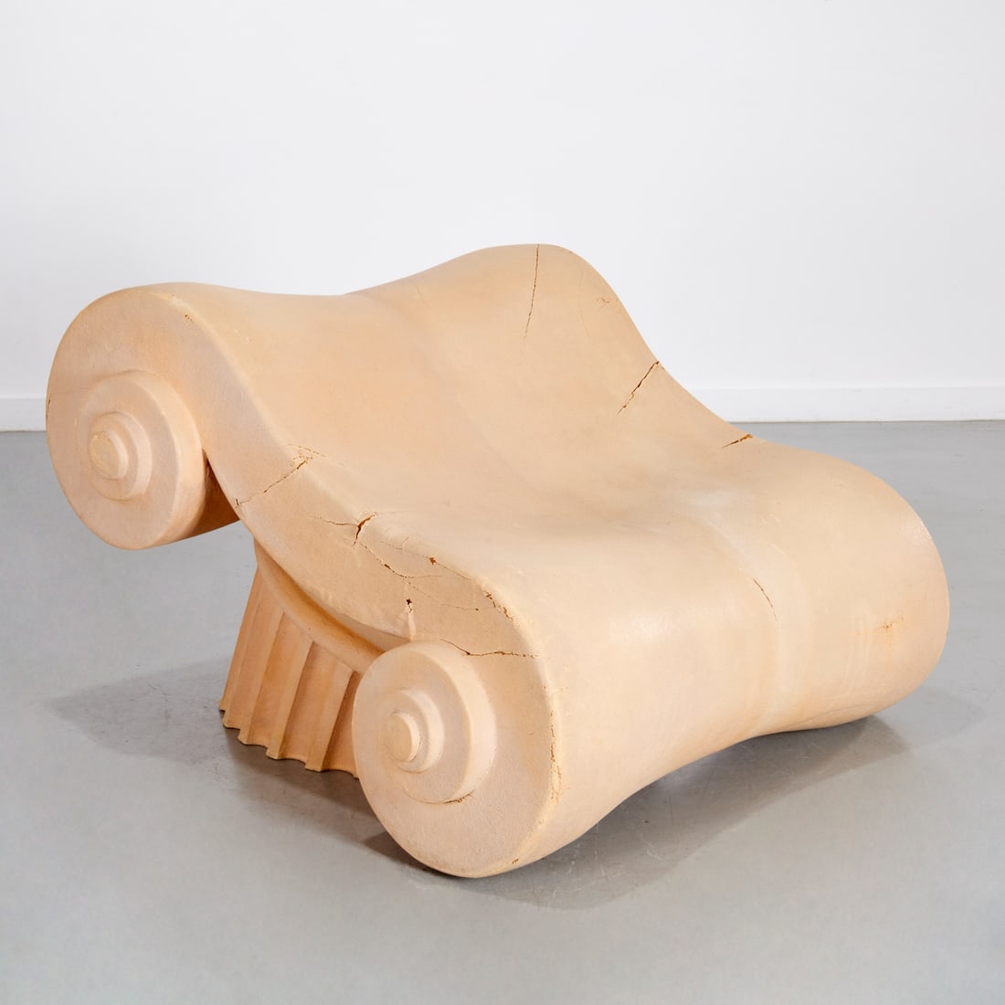 Studio 65, early "Capitello" lounge chair: Studio 65, early "Capitello" lounge chair, c. 1971, Italy, molded polyurethane foam with Guflac coating, designed by Piero Gilardi (Italian, 1942-2023), 31"h x 44"w x 44"d Provenance: Sold to Benefit