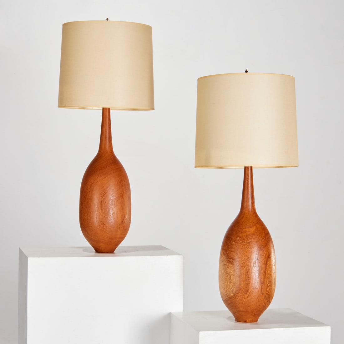 Pair American Craft Studio teak lamps (1 of 6)