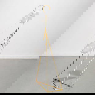 Lindsey Adelman, "Catch" Floor light: Lindsey Adelman, "Catch" Floor light, 2013, USA, brushed brass, blown glass shades, for Nilufur Gallery, Milan, 63"h x 26"l x 12"w